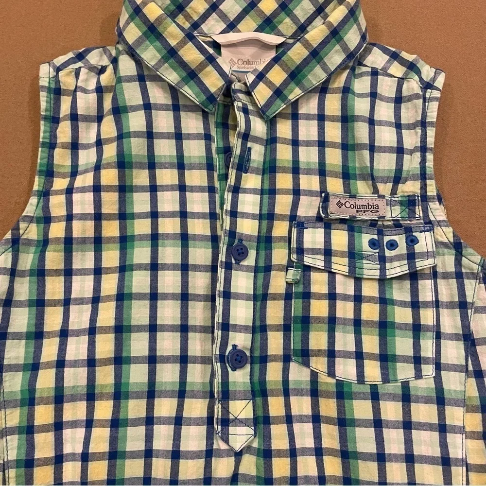 Columbia Girl’s Cotton Super Bonehead Sleeveless Dress Plaid Size Medium 10/12